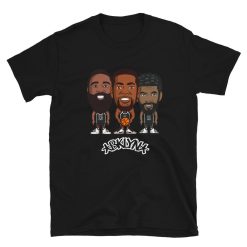 Cartoon Style Brooklyn Nets Big 3 Kevin Durant Kyrie Irving James Harden Unsiex T-Shirt