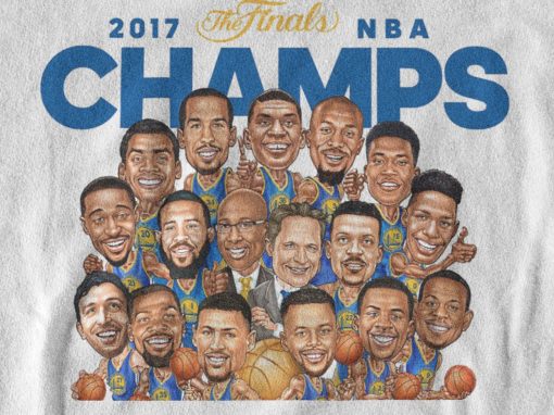 Cartoon Vintage 2017 Champs Golden State Warriors Caricatures 90’s Graphic Unisex T-Shirt