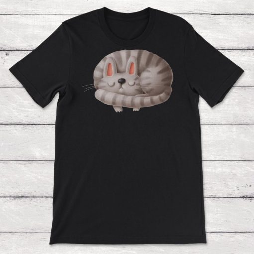 Cat Graphic Napping Cat Clipart Unisex T-Shirt