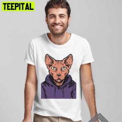 Cat In Hoodie Lotus Tattoo Unisex T-Shirt