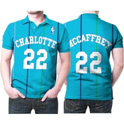 Charlotte Hornets Christian Mccaffrey #22 Nba Mitchell Ness Hardwood Classics Swingman Teal 2019 Jersey Style Gift For Hornets Fans Polo Shirt