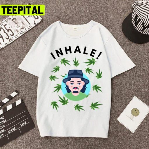 Chibi Inhale Johnny Depp Green Weed Unisex T-Shirt