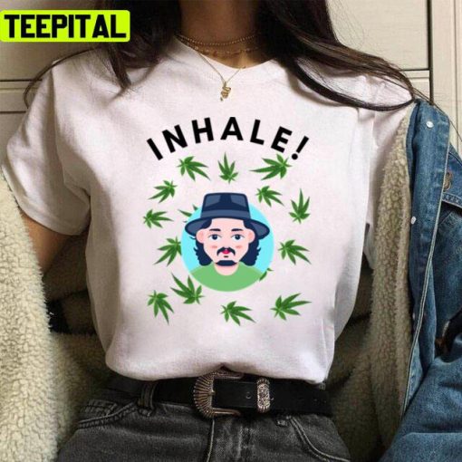 Chibi Inhale Johnny Depp Green Weed Unisex T-Shirt