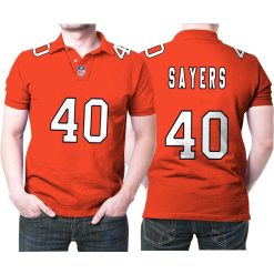 Chicago Bears Gale Sayers #40 Nfl Great Player American Football Team Custom Game Orange 3d Designed Allover Gift For Bears Fans Polo Shirt