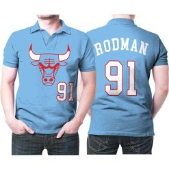 Chicago Bulls Dennis Rodman #91 Nba Great Player 2020 City Edition New Arrival Blue Jersey Style Gift For Bulls Fans Polo Shirt