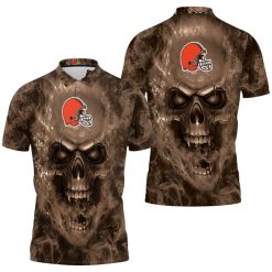 Cleveland Browns Nfl Fans Skull Polo Shirt All Over Print Shirt 3d T-shirt