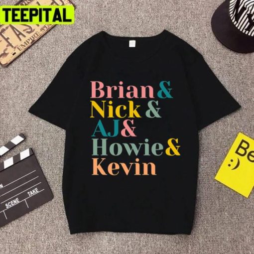 Colored Names Of Backstreet Boys Members Unisex T-Shirt