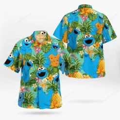 Cookie monster muppets hawaiian shirt