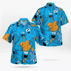 Cookie monster muppets tropical hawaiian shirt