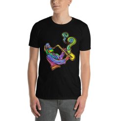 Cool Jazz Sax Player Abstract Art Saxophone Musician Psychedelic Smoke Melody Orchestra Jam Band Gift T-Shirt