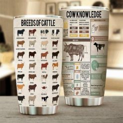 Cow Knowledge Breeds Of Cattle Farmer Gift For Lover Day Travel Tumbler