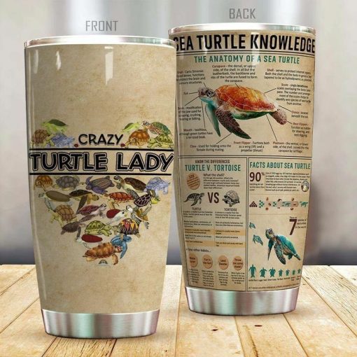 Crazy Turtle Lady Gift For Lover Day Travel Tumbler All Over Print