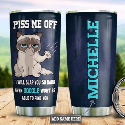 Custom Name Funny Cat Gift For Lover Day Travel Tumbler All Over Print