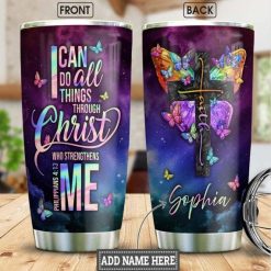 Custom Name Jesus Philippians Gift For Lover Day Travel Tumbler