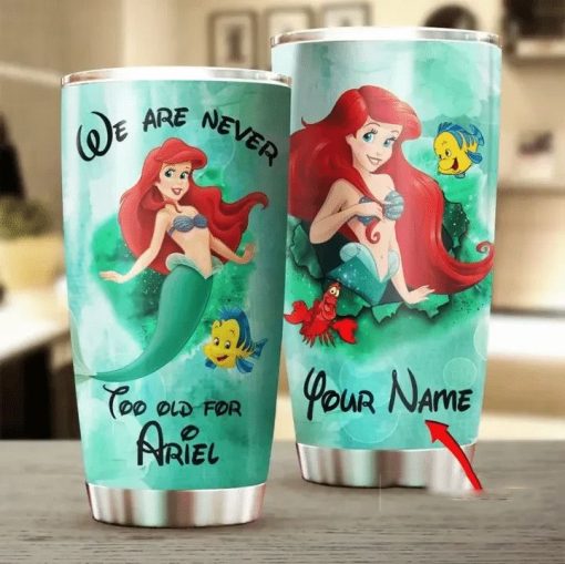 Custom Name We Are Never Ariel Disney Gift For Lover Day Travel Tumbler