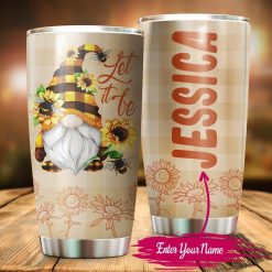 Customed Let It Be Sunflower Gift For Lover Day Travel Tumbler