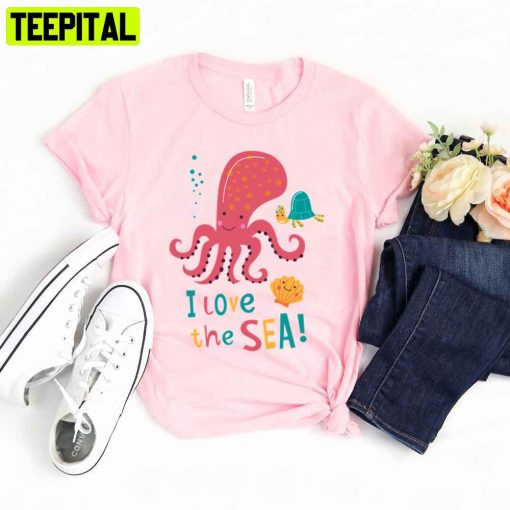 Cute Cartoon I Love The Sea Unisex T-Shirt