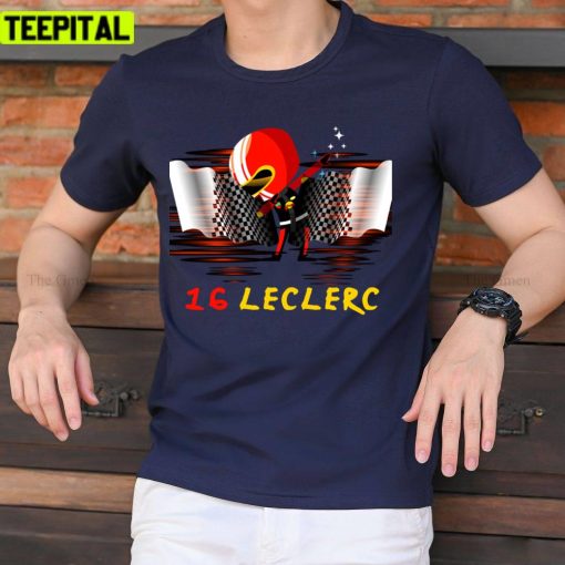 Cute Chibi Of Scuderia Ferrari 2022 16 Charles Leclerc Unisex T-Shirt