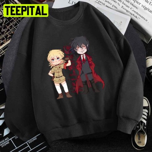 Cute Chibi Style Hellsing Two Vampires Unisex T-Shirt