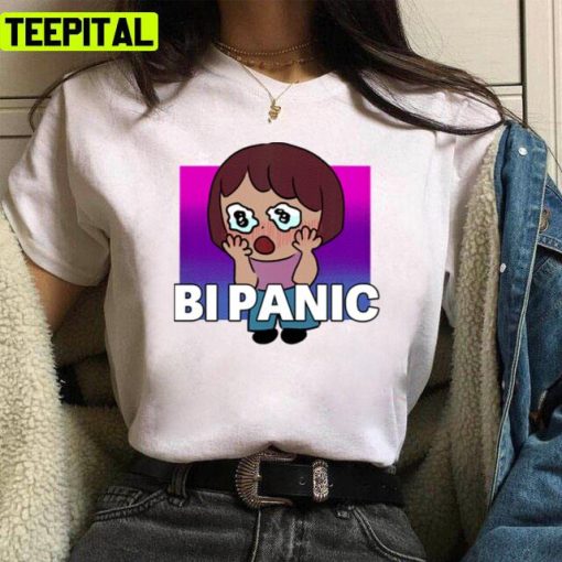 Cute Girl In Bi Panic Lgbtq+ Illustration Unisex T-Shirt