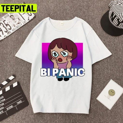 Cute Girl In Bi Panic Lgbtq+ Illustration Unisex T-Shirt