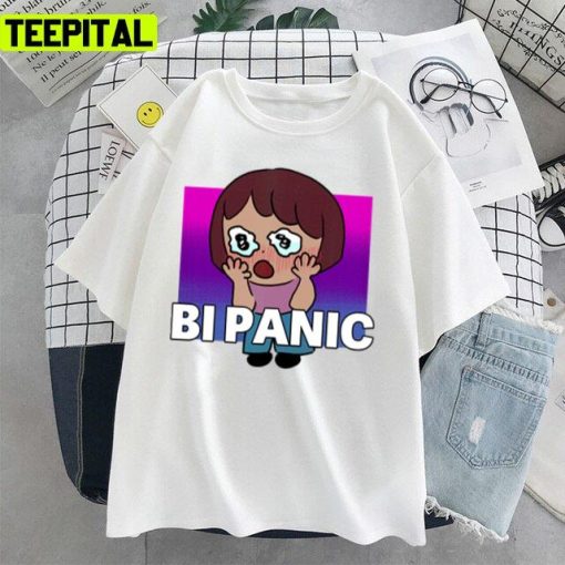 Cute Girl In Bi Panic Lgbtq+ Illustration Unisex T-Shirt