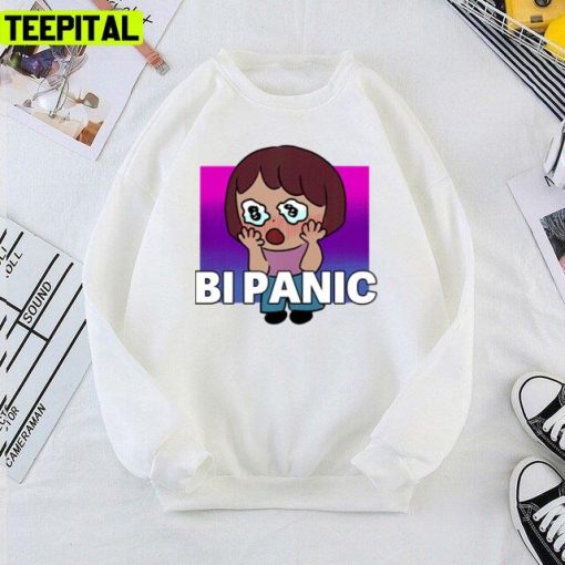 Cute Girl In Bi Panic Lgbtq+ Illustration Unisex T-Shirt