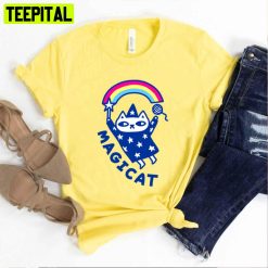 Cute Magicat With Rainbow Unisex T-Shirt