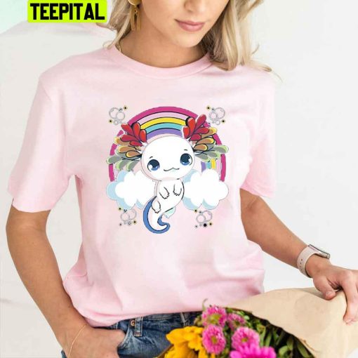 Cute Rainbow Cloud Of Axolotl Unisex T-Shirt