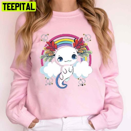 Cute Rainbow Cloud Of Axolotl Unisex T-Shirt