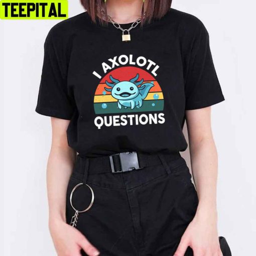 Cute Vintage Axolotl Questions Unisex T-Shirt