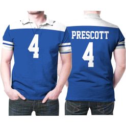 Dallas Cowboys Dak Prescott #4 Nfl American Football Dak Royal Rivalry Throwback 3d Designed Allover Gift For Cowboys Fans Polo Shirt