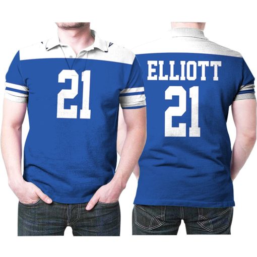 Dallas Cowboys Ezekiel Elliott #21 Nfl American Football Dak Royal Rivalry Throwback 3d Designed Allover Gift For Cowboys Fans Polo Shirt