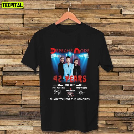 Depeche Mode 42 Years 1980 2022 Thank You For The Memories Signatures Unisex T-Shirt