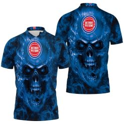 Detroit Pistons Nba Fans Skull Polo Shirt All Over Print Shirt 3d T-shirt