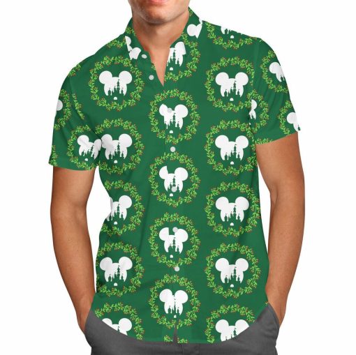 Disney Castle Christmas Wreath Hawaii Shirt