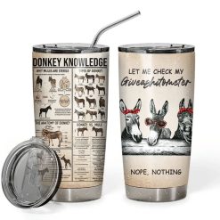 Donkey Knowledge Giveashitometer Gift For Lover Day Travel Tumbler