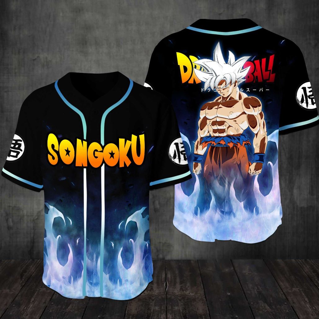 New York Yankees Son Goku Dragon Ball Baseball Jersey - Kokfashion