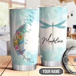 Dragonfly Faith Personalized 8 Gift For Lover Day Travel Tumbler