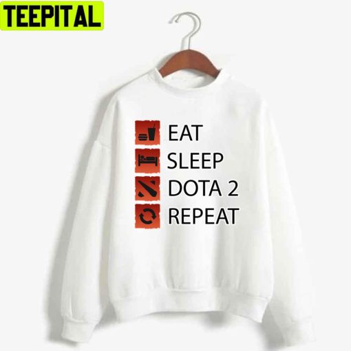 Eat Sleep Dota 2 Repeat Dota 2 Gamer Life Unisex T-Shirt