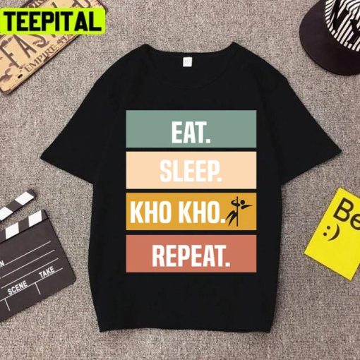 Eat Sleep Kho Kho Repeat Funny Design Unisex T-Shirt