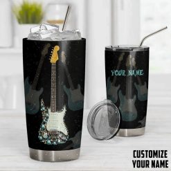 Electric Guitar Custom Name Design Gift For Lover Day Travel Tumbler