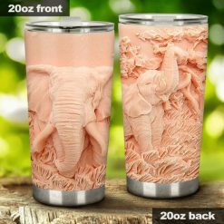 Elephant Carved Gift For Lover Day Travel Tumbler All Over Print