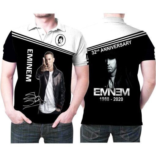 Eminem Signatures 32nd Anniversary Legend Rapper All Printed 3d Printed Gift For Eminem Fan Polo Shirt All Over Print Shirt 3d T-shirt