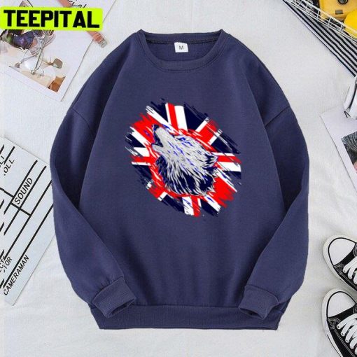 English Wolf Uk Union Jack Great Britain 1 Unisex T-Shirt