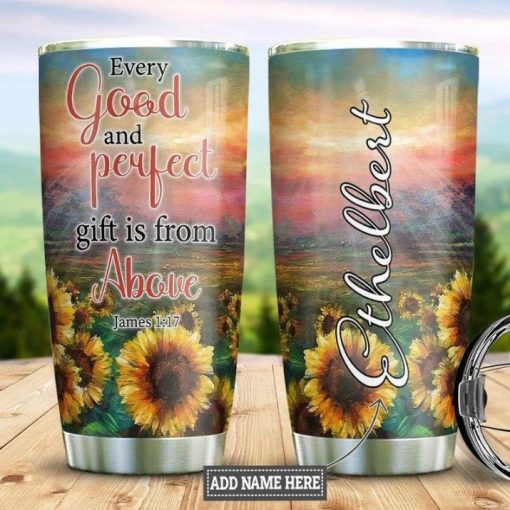 Faith Sunflower Personalized 22 Gift For Lover Day Travel Tumbler