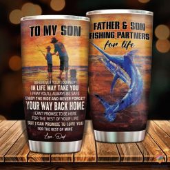 Father And Son Fishing Partners For Life Gift For Lovers Travel Tumbler