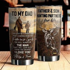 Father And Son Hunting Partners Gift For Lover Day Travel Tumbler