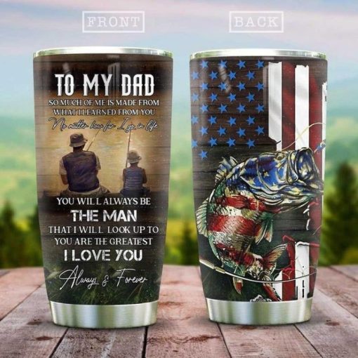 Fishing To My Dad Gift For Lover Day Travel Tumbler All Over Print