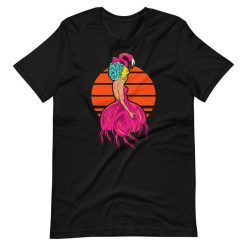 Flamingo Retro Beach Sunset Vacation Short Sleeve Unisex T-Shirt